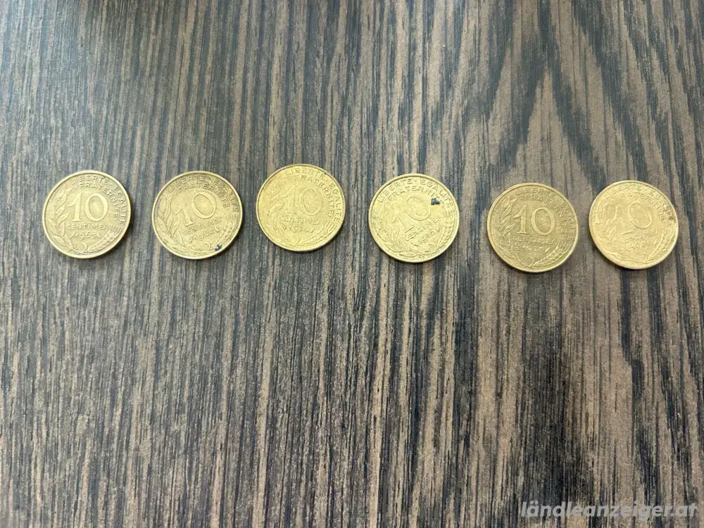 10 Centimes Umlaufmünzen Frankreich, 11 Stück