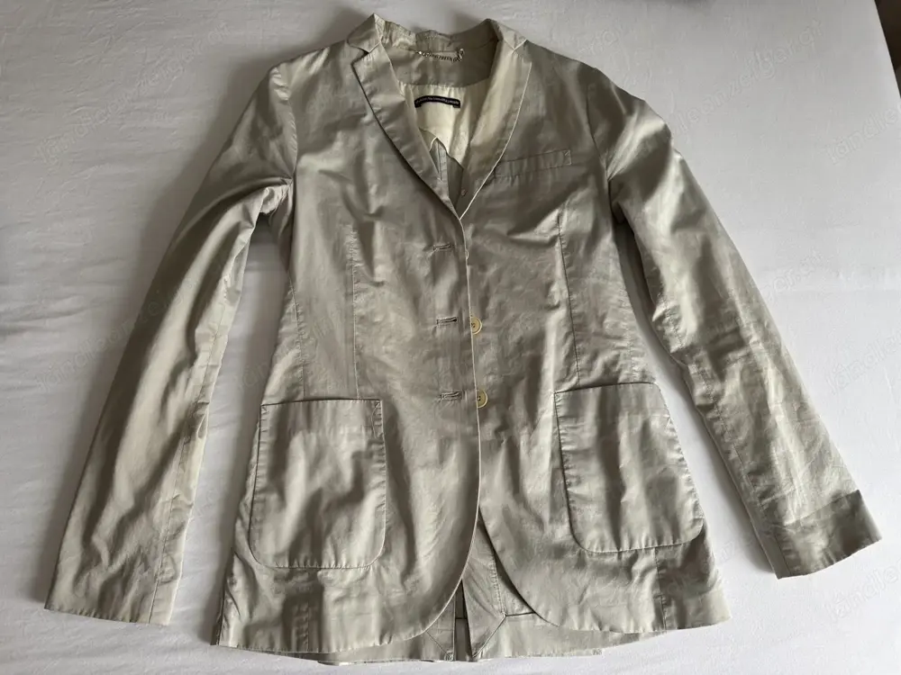 Leichter Blazer aus Baumwolle, hellgrau, Größe 36