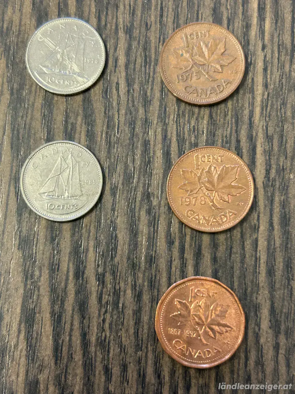 Münzen aus Kanada, 5 Stück