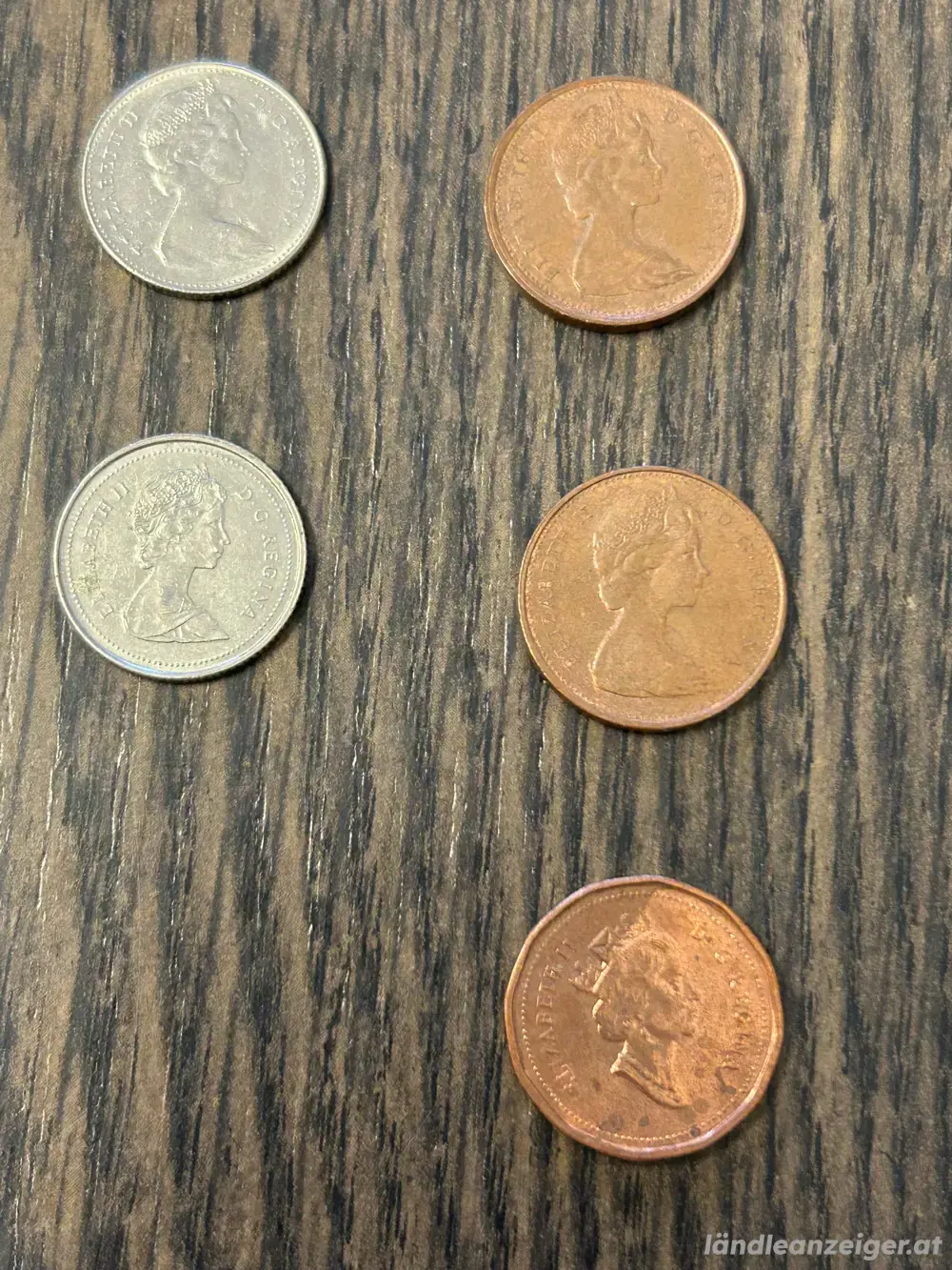 Münzen aus Kanada, 5 Stück