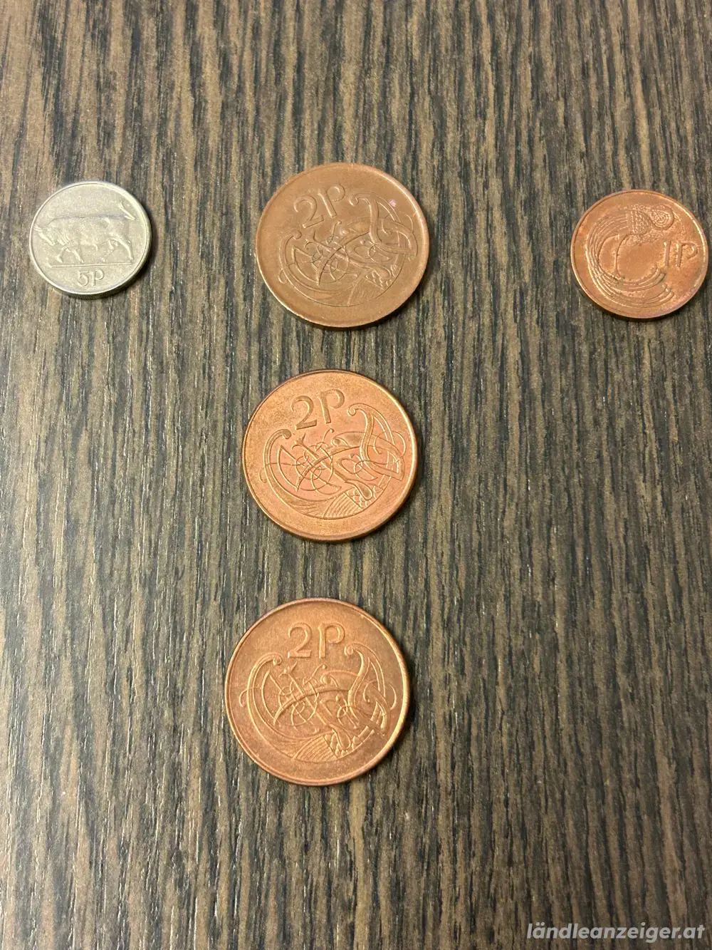 Umlaufmünzen aus Irland, 5 Stück