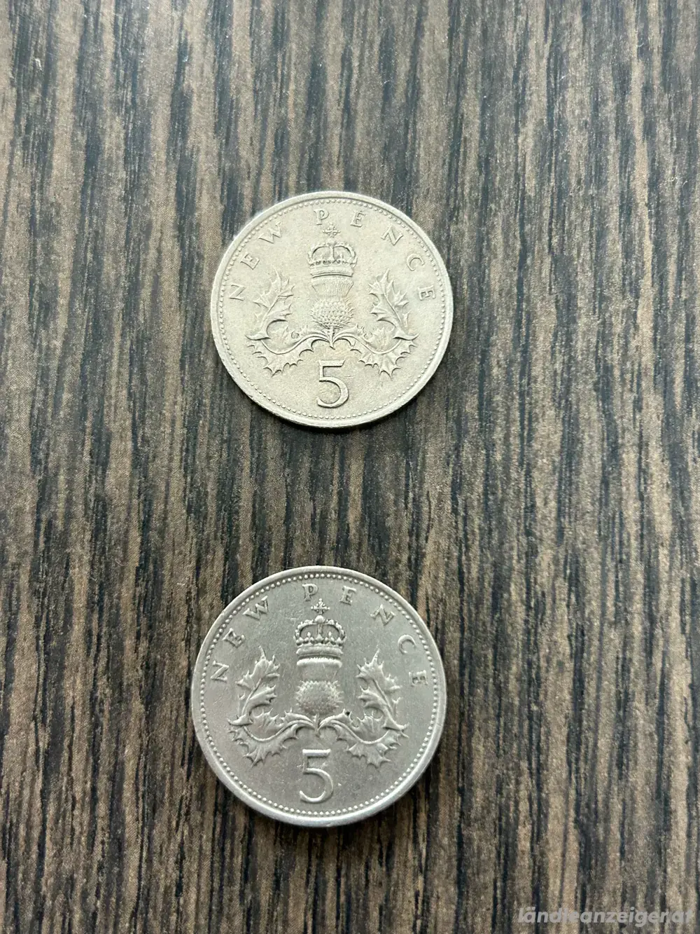 Großbritannien Umlaufmünzen 5 New Pence, 2 Stück