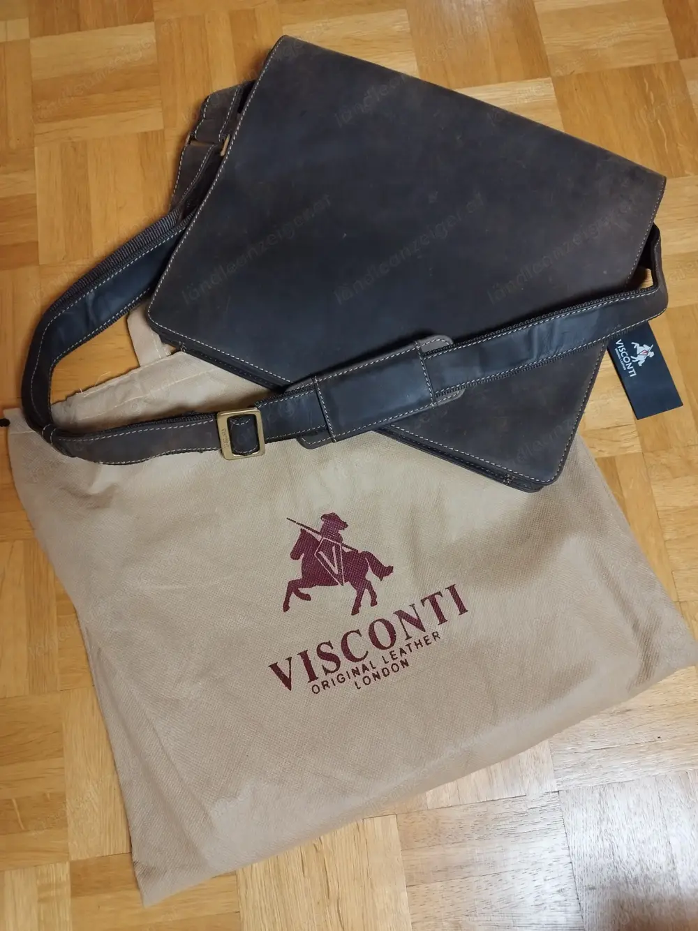 Echtleder Umhängetasche Visconti - Schultasche - Ledertasche