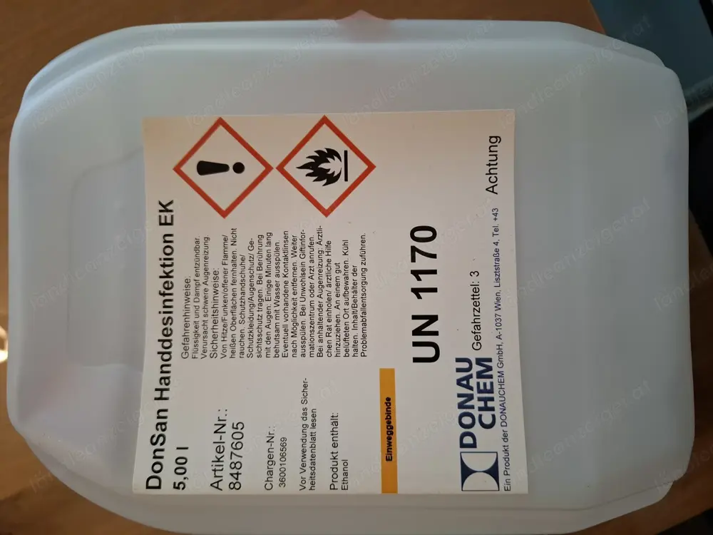 Technisches Reinigungsmittel   ehemals Desinfektionsmittel (MHD abgelaufen)