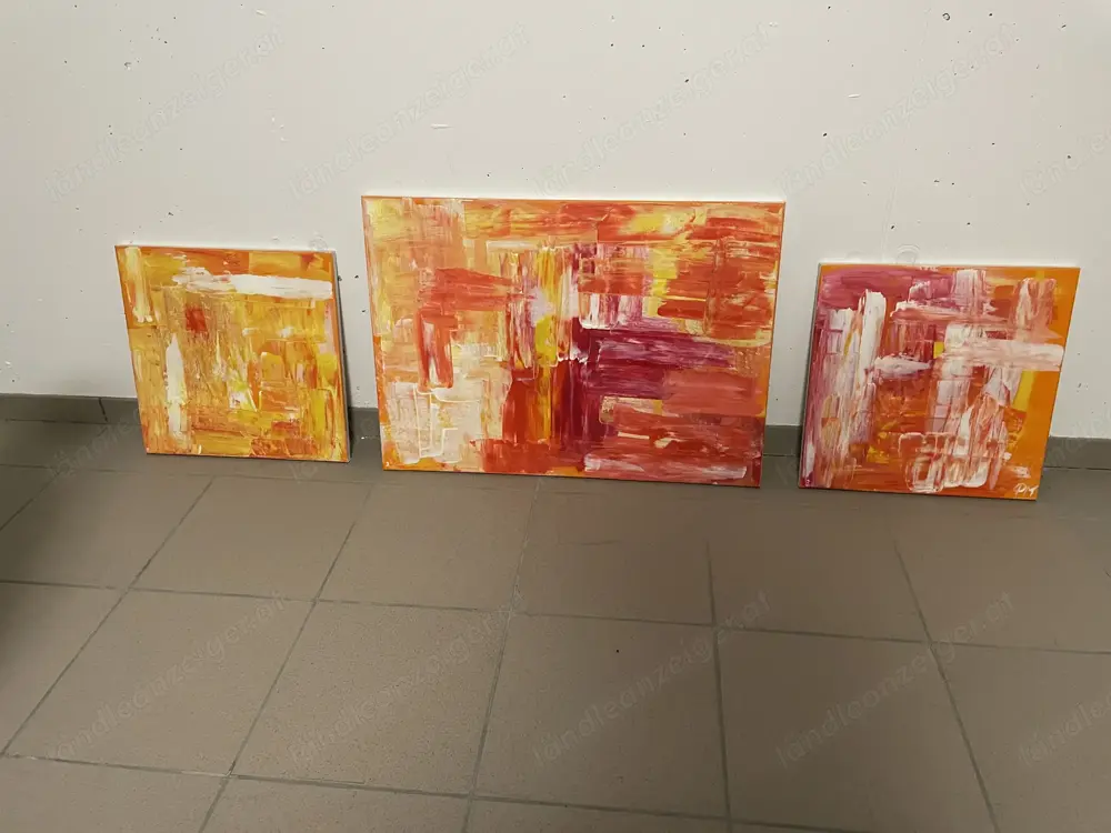 Serie Acryl Bilder Orange Gelb Rot
