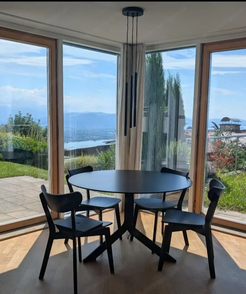 Designer Tisch + 4 Stühle