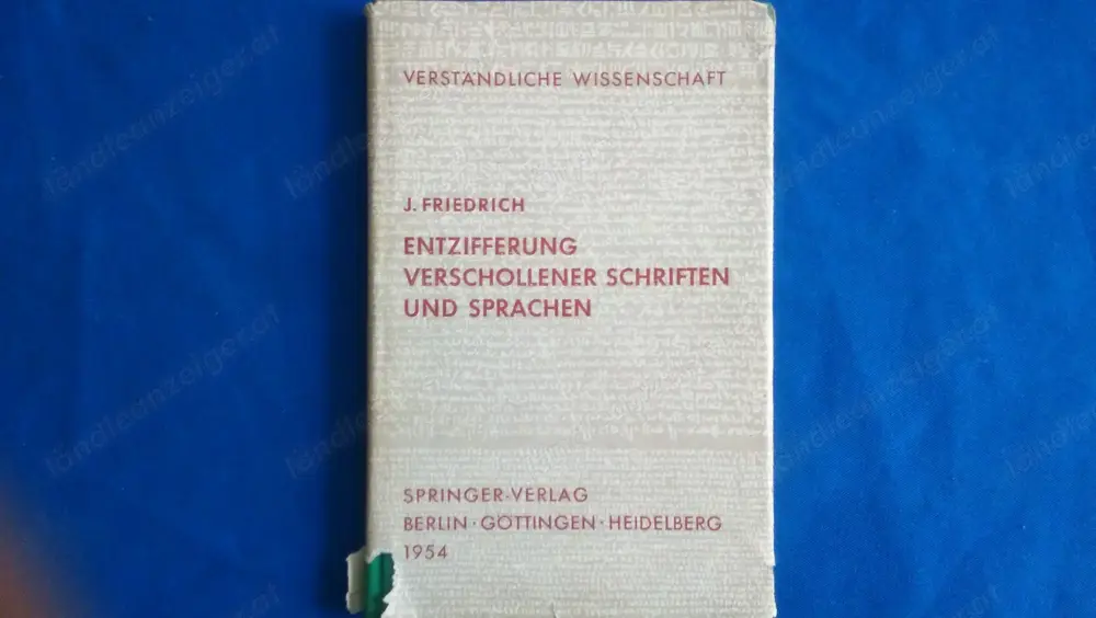 Entzifferung Verschollener Schriften & Sprachen (Johannes Friedrich)