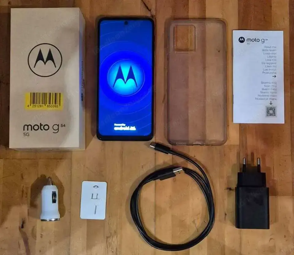 Smartphone Motorola Moto G54 5G 256GB ROM 8GB RAM Dual-Sim offen+Handyhülle+Schutzfolie+Autostecker