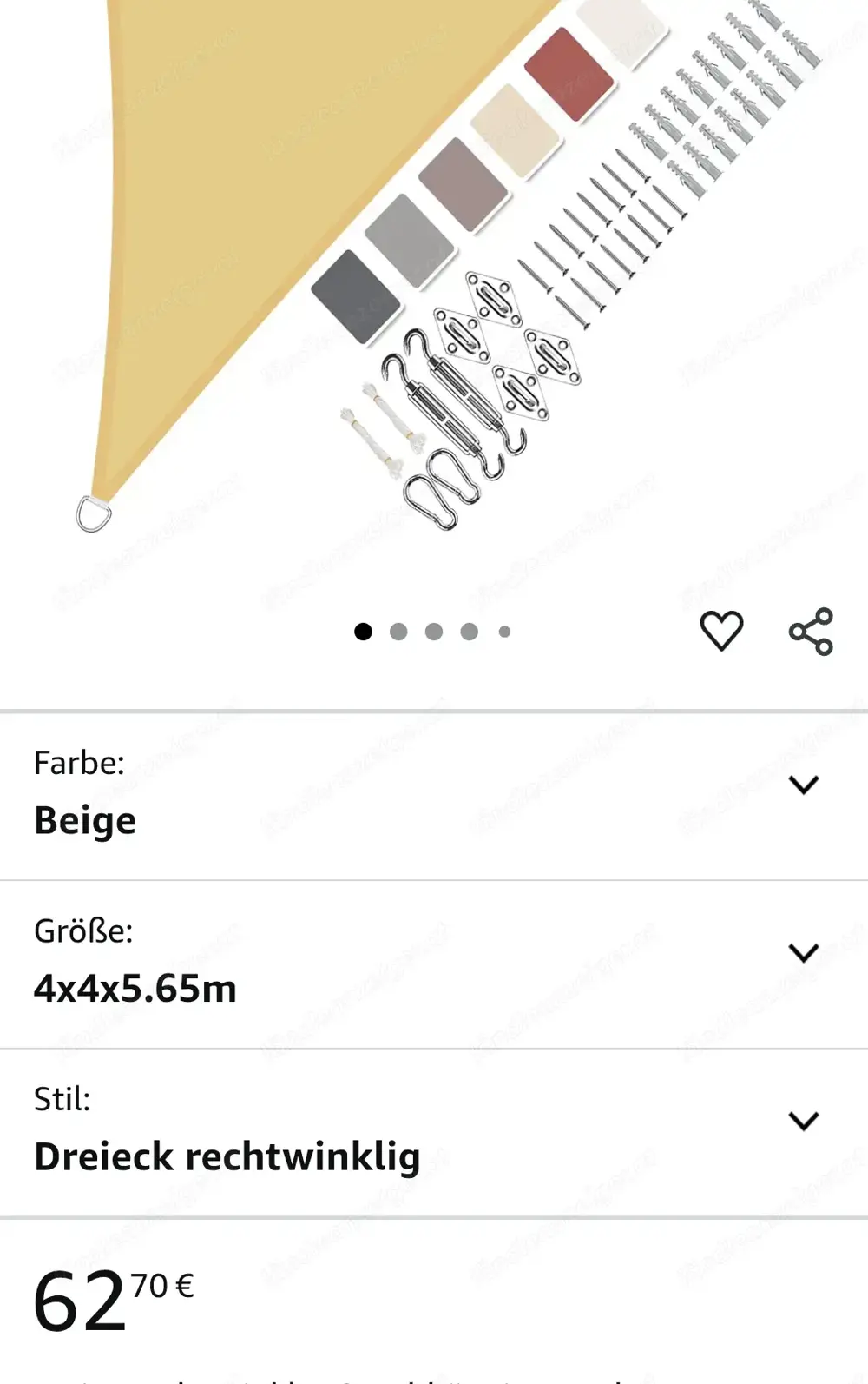 Sonnensegel neu ungebraucht