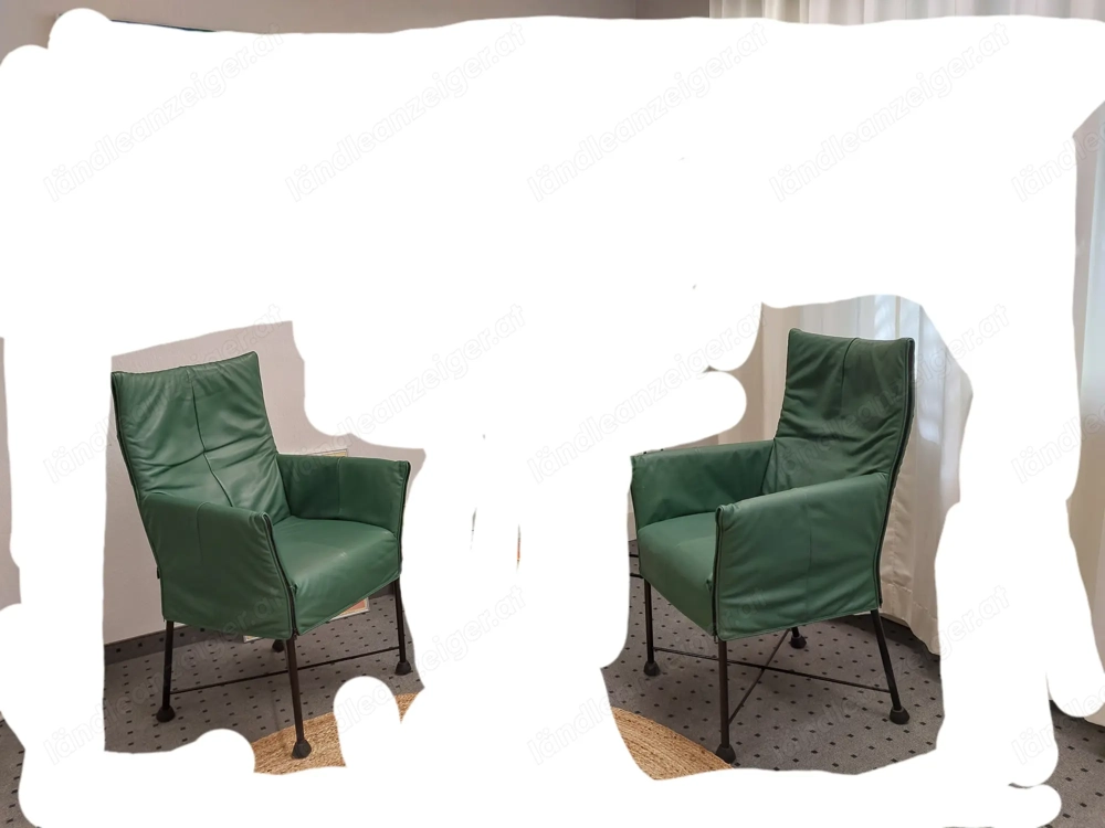 2 Stühle Sessel Echtes Leder