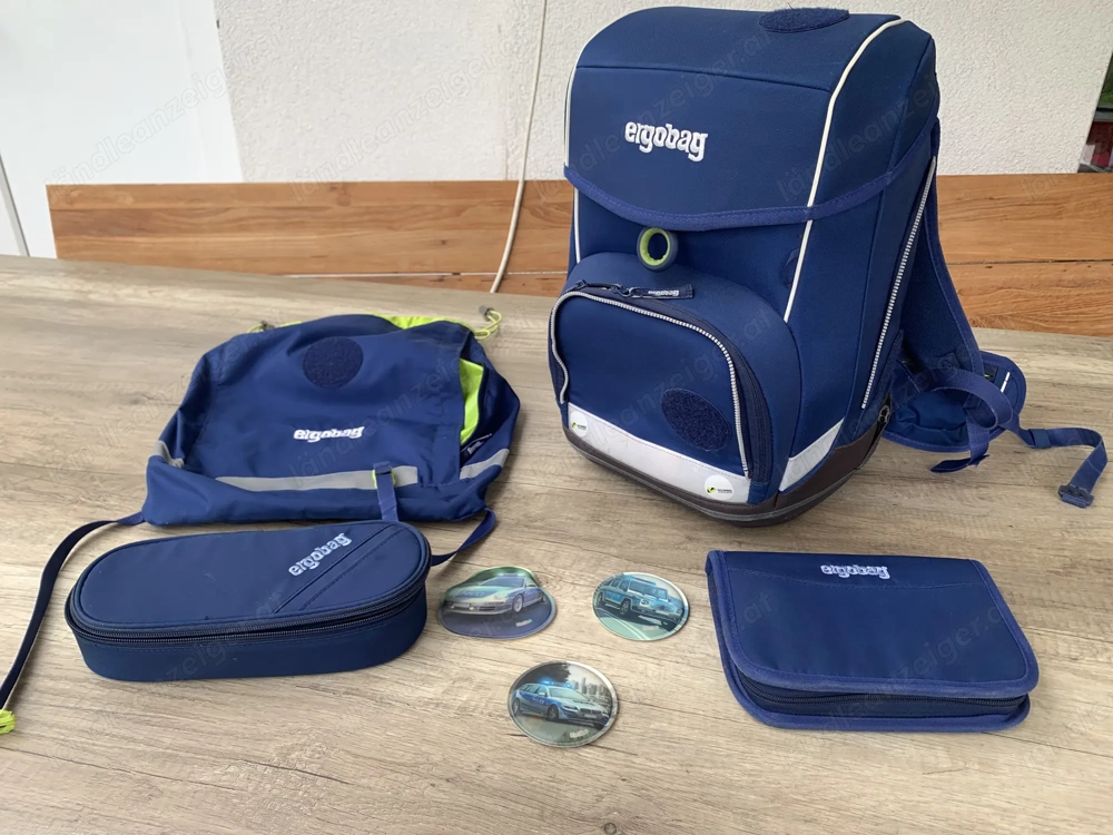Ergobag -Schultasche - blau-mit Polizeiklettis