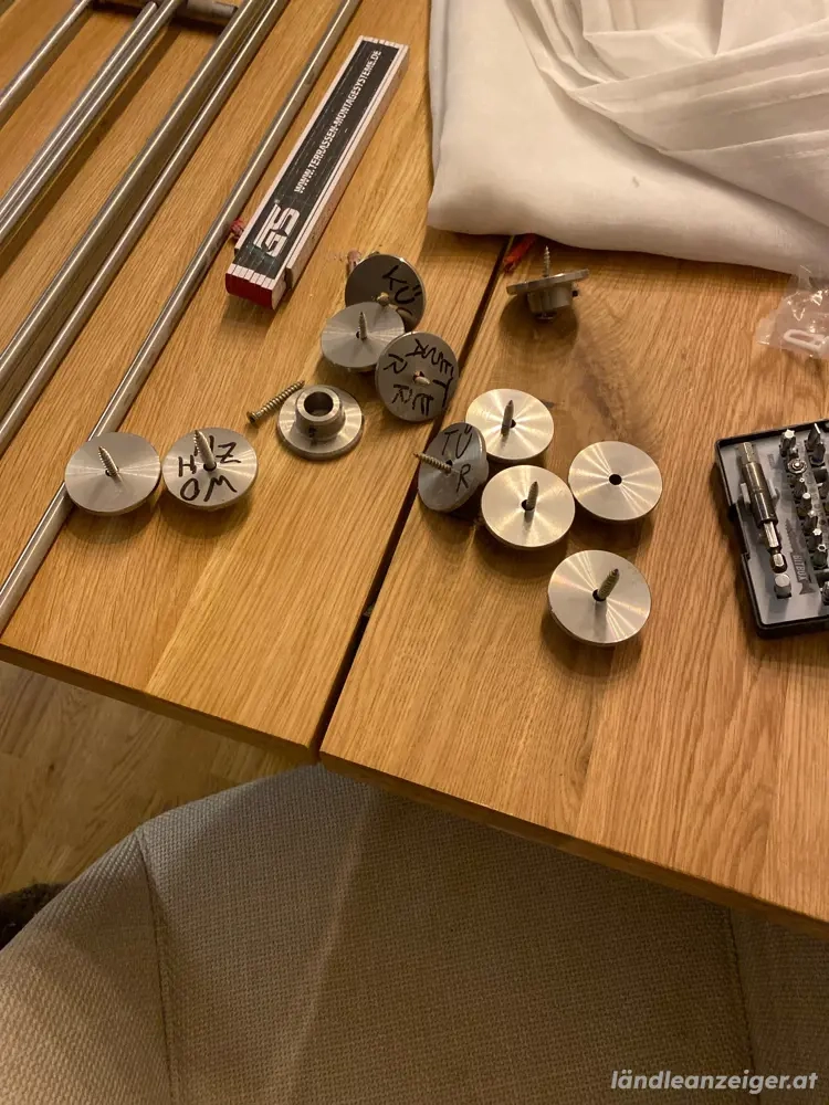 Doppelgardienenstangen Edelstahl 1x 3m 2x2,45m und 1x 2,20 m