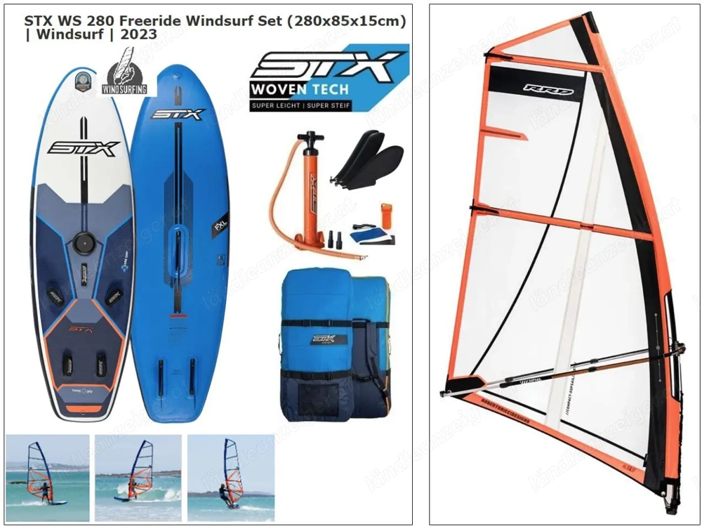 SUP aufblasbares Windsurfboard inkl. 5.5m  Segel
