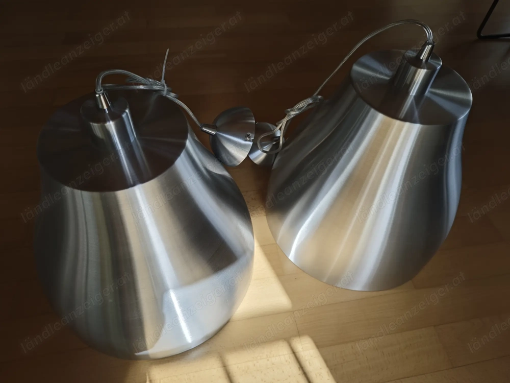 Hänge Pendelleuchte groß matt silber 