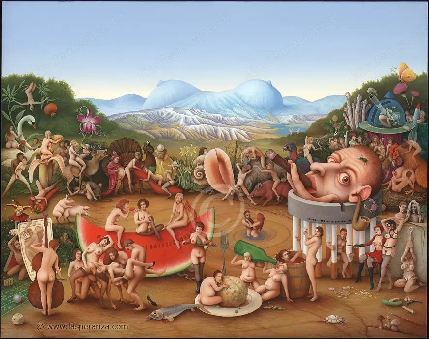 Bild Kunstdruck auf Leinwand Luigi la Speranza, Garten der Tiebe und Süchte