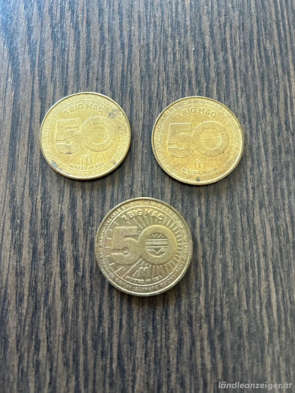 3 Mc Donalds Münzen