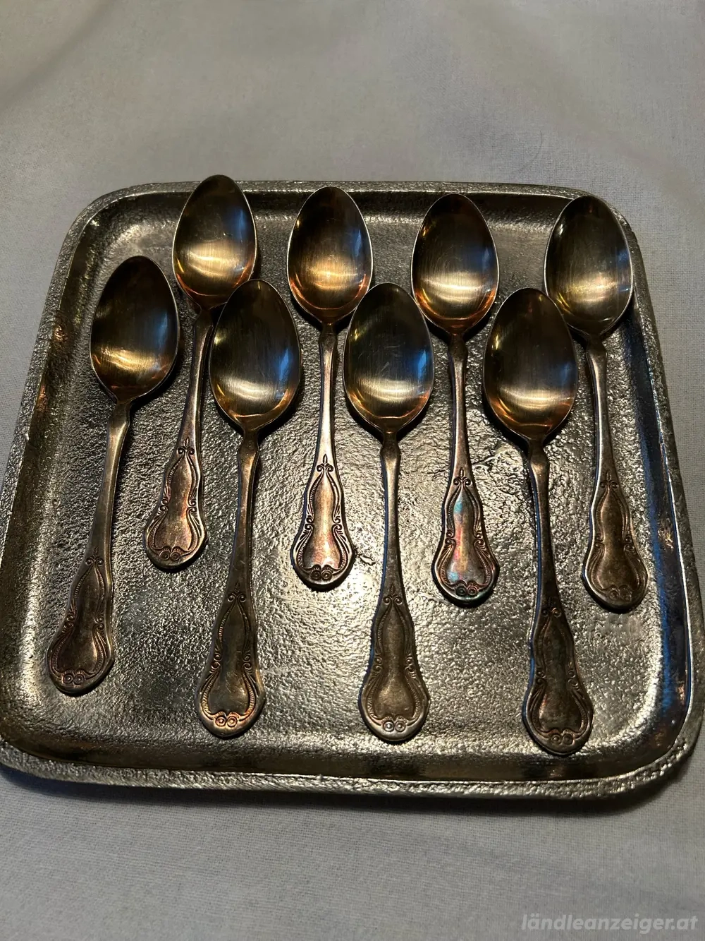 Alte versilberte Teelöffel von Collini 8 Stück