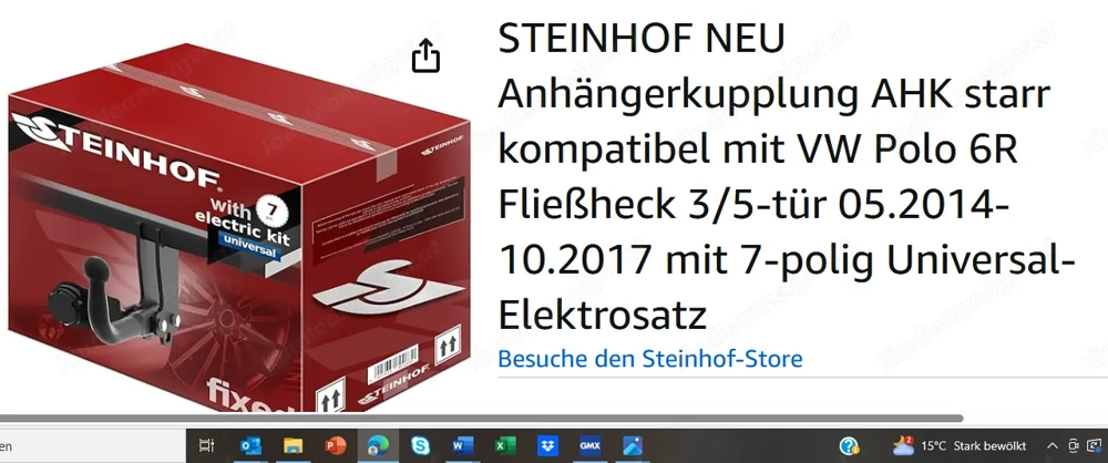 Anhängekupplung für VW Polo (NEU)