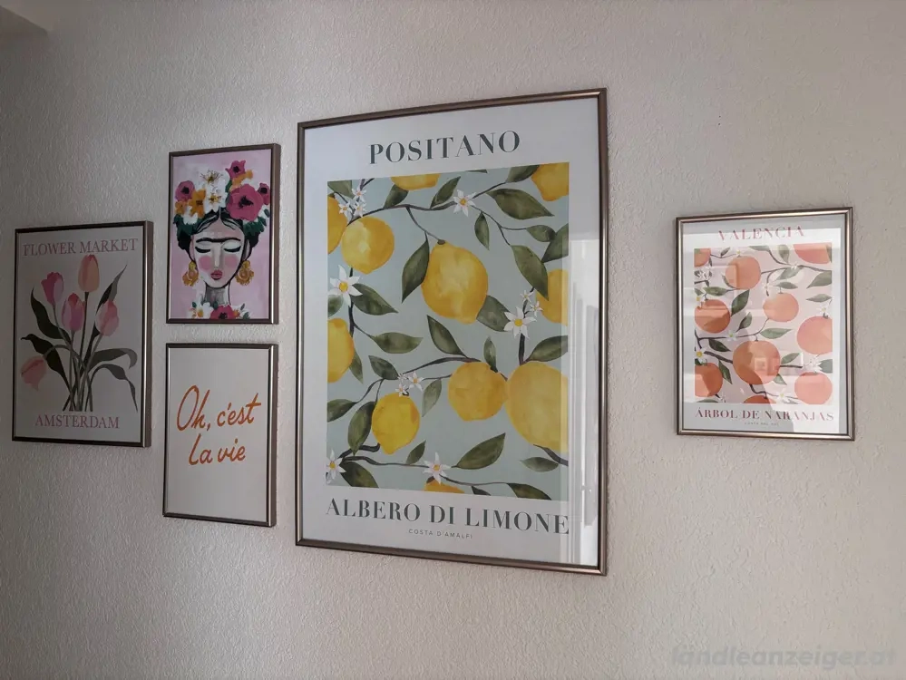 Champagnerfarbenes Bilderrahmen-Set   ohne Poster