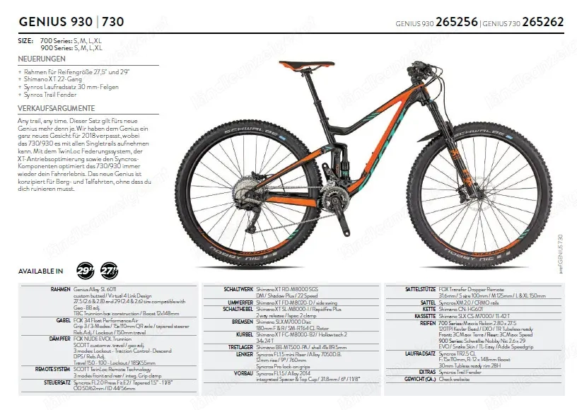 Scott Genius 730 - 27,5 Zoll - Grösse M
