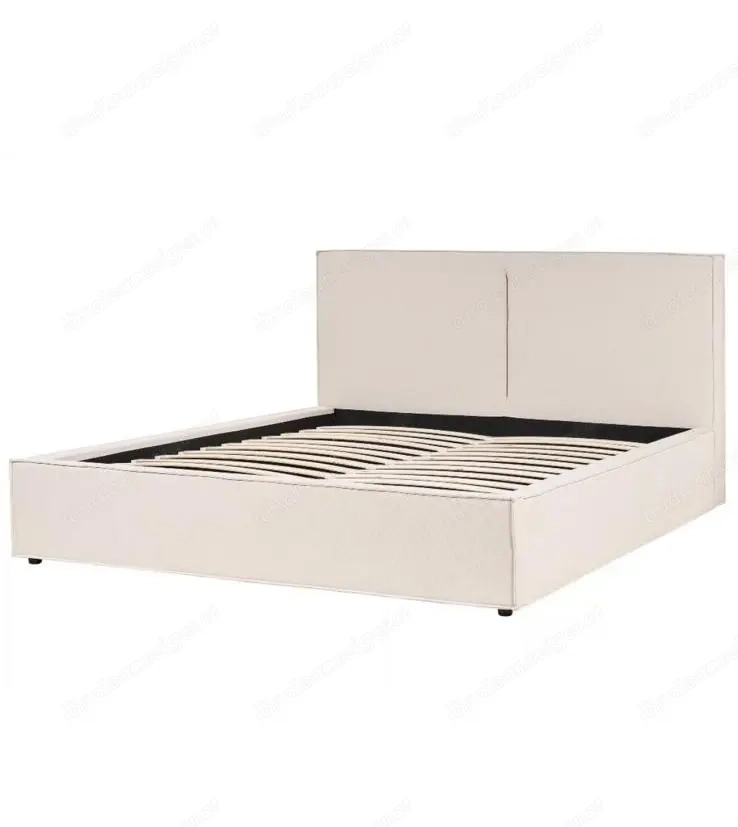 Polsterbett beige mit Bettkasten 180 x 200cm
