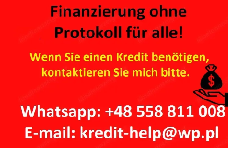 Kostenlose Finanzierung für alle. WhatsApp:  
