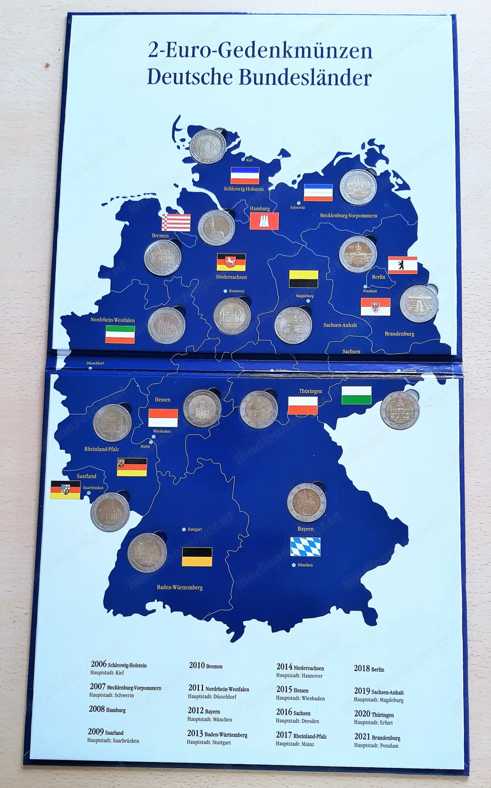 Volles AlVolles Album 2-Euro-Gedenkmünzen, Deutsche Bundesländer, Umlaufmünzen