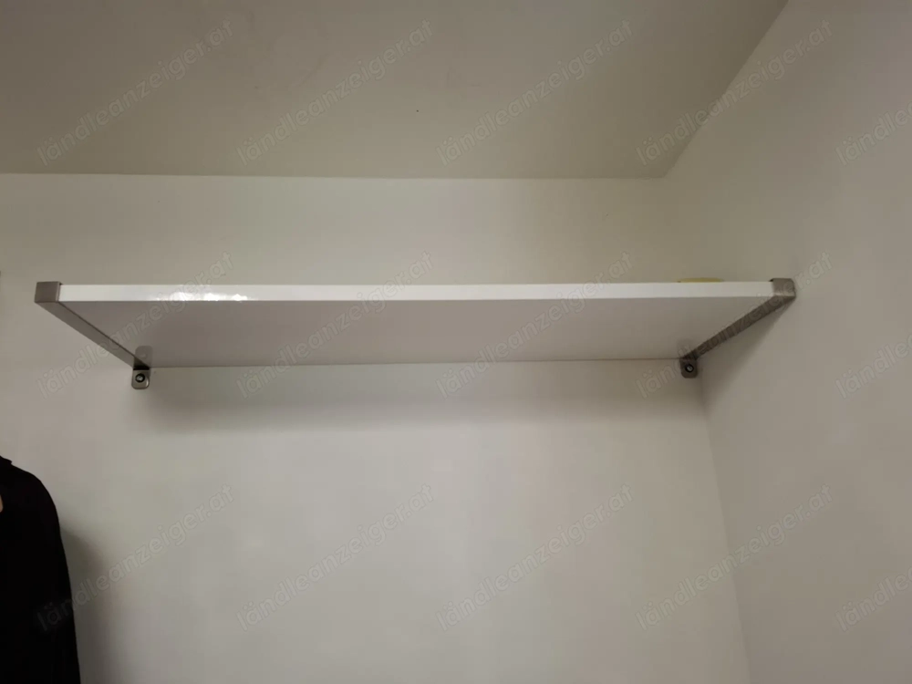 Wandboard Regalbrett Weiß mit Halterungen 80 x 25 cm