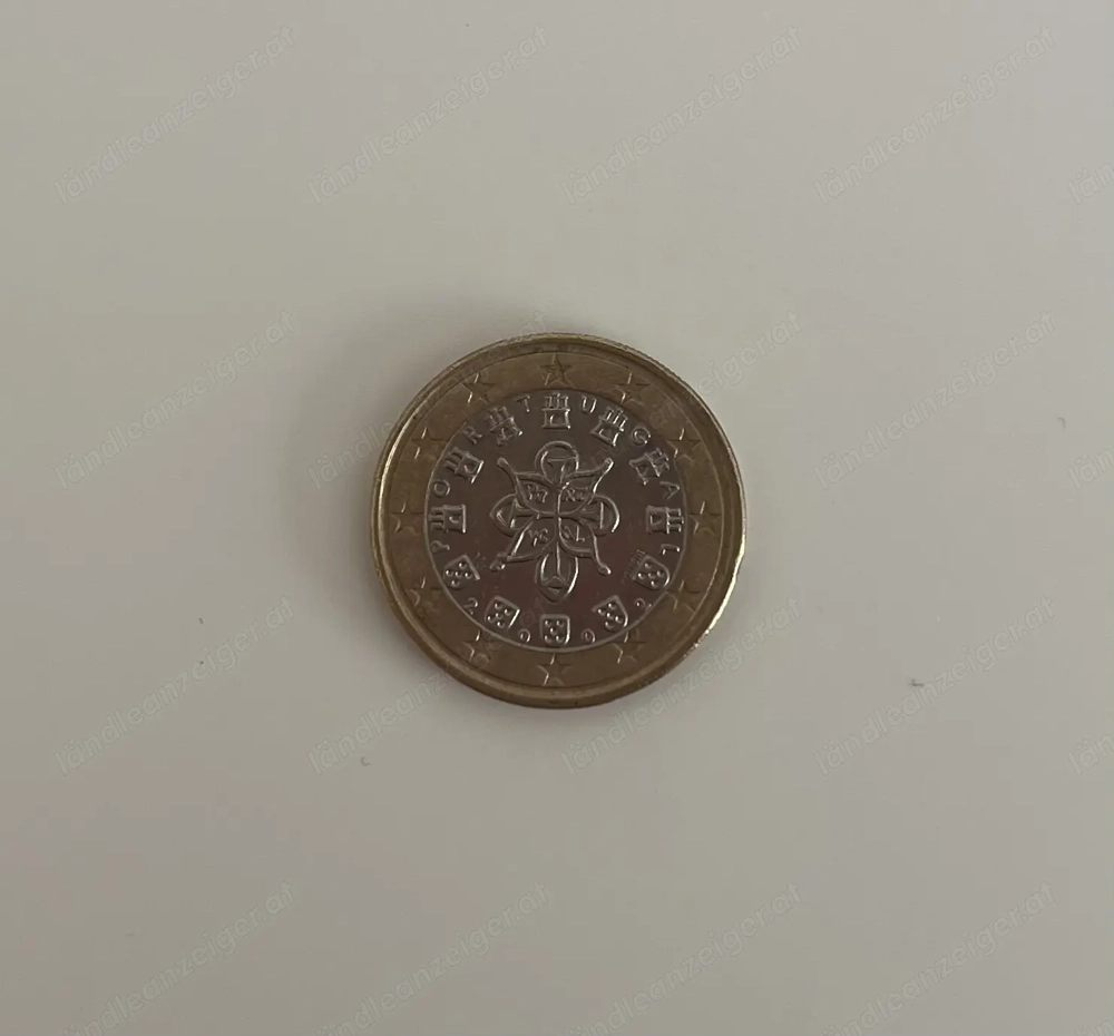 seltene portugiesische 1 Euro Münze aus dem Jahr 2002