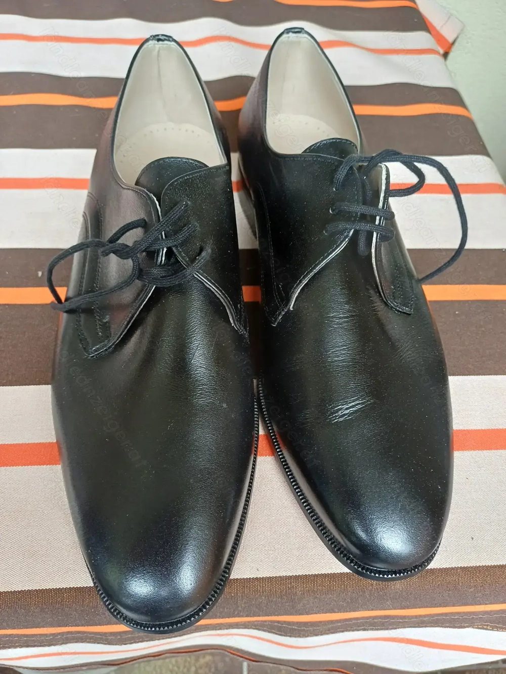 Lederhalbschuhe schwarz 