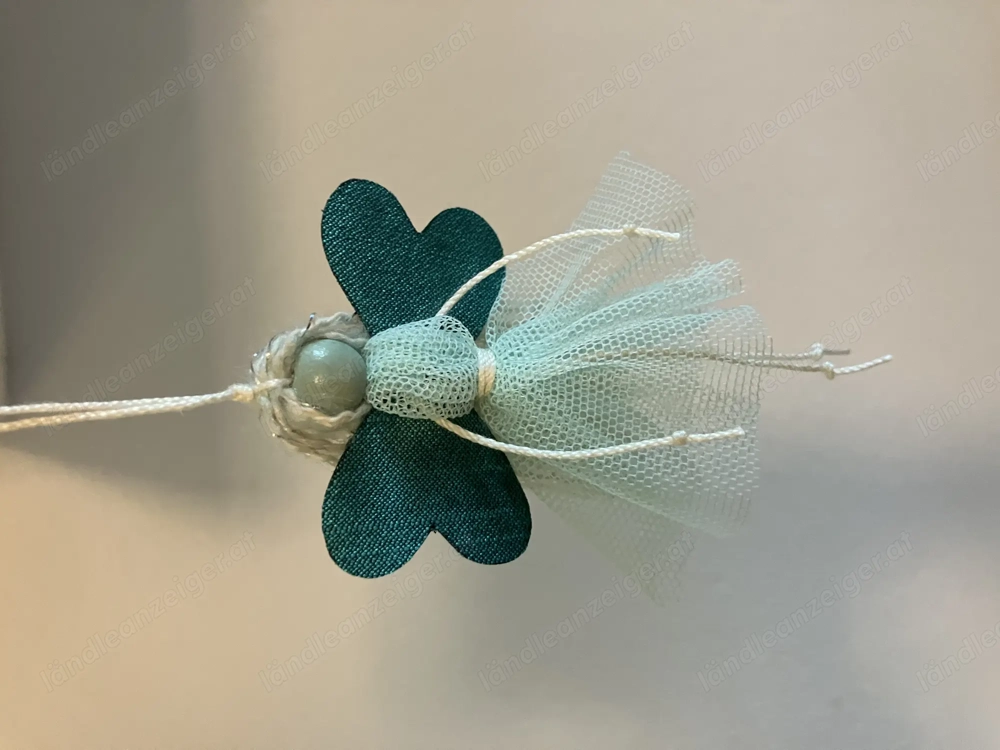 6 Stück Engel   Elfe   Fee in Blau mit Tüll zum hängen, H. 8 cm, Dekohänger