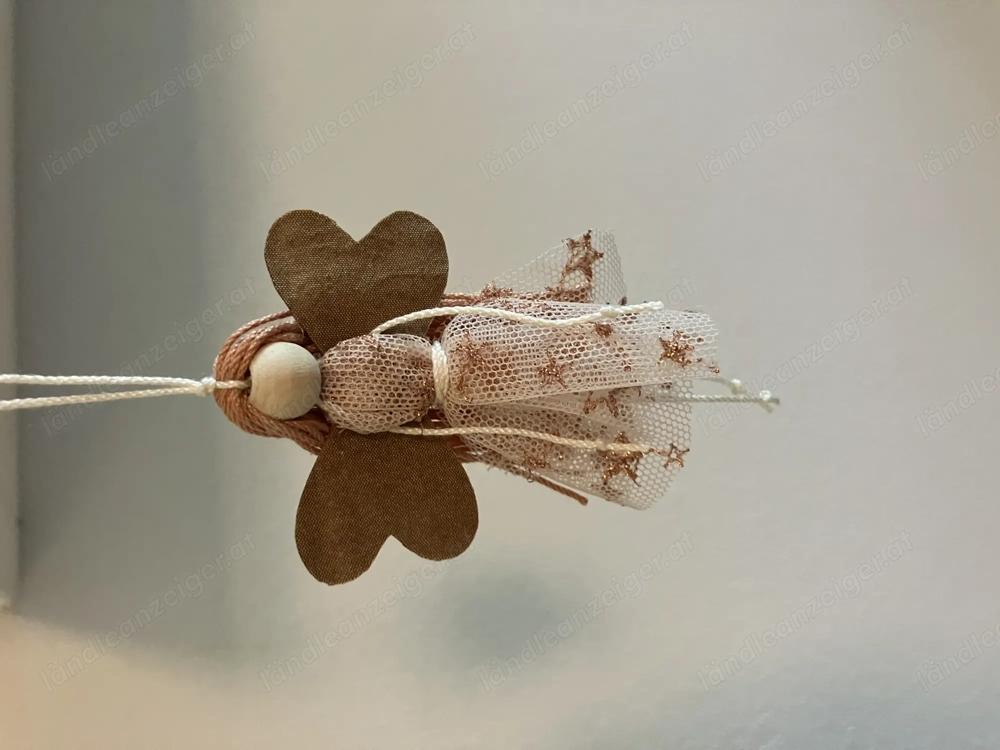 6 Stück Engel   Elfe   Fee in Kupfer mit Tüll zum hängen, H. 8 cm, Dekohänger