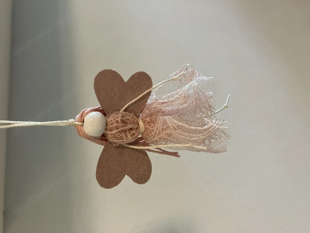 6 Stück Engel   Elfe   Fee in Rosa mit Spitze zum hängen, H. 8 cm, Dekohänger