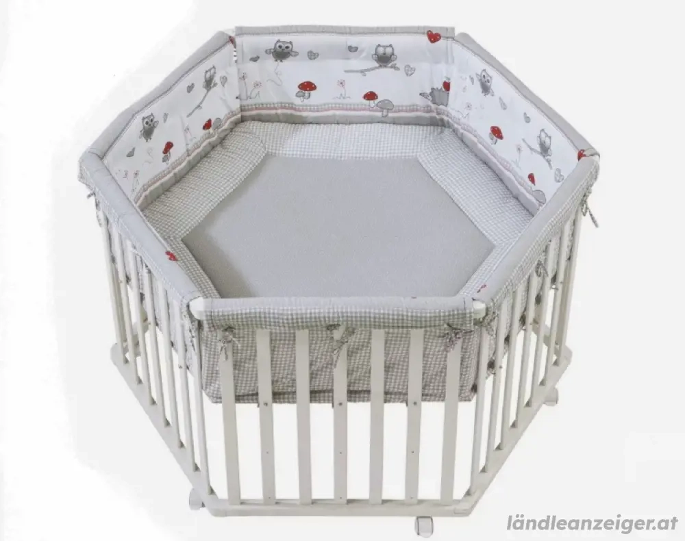 Laufgitter, Gehschule 6-eckig weiß inkl. Einlage 120 x 120cm