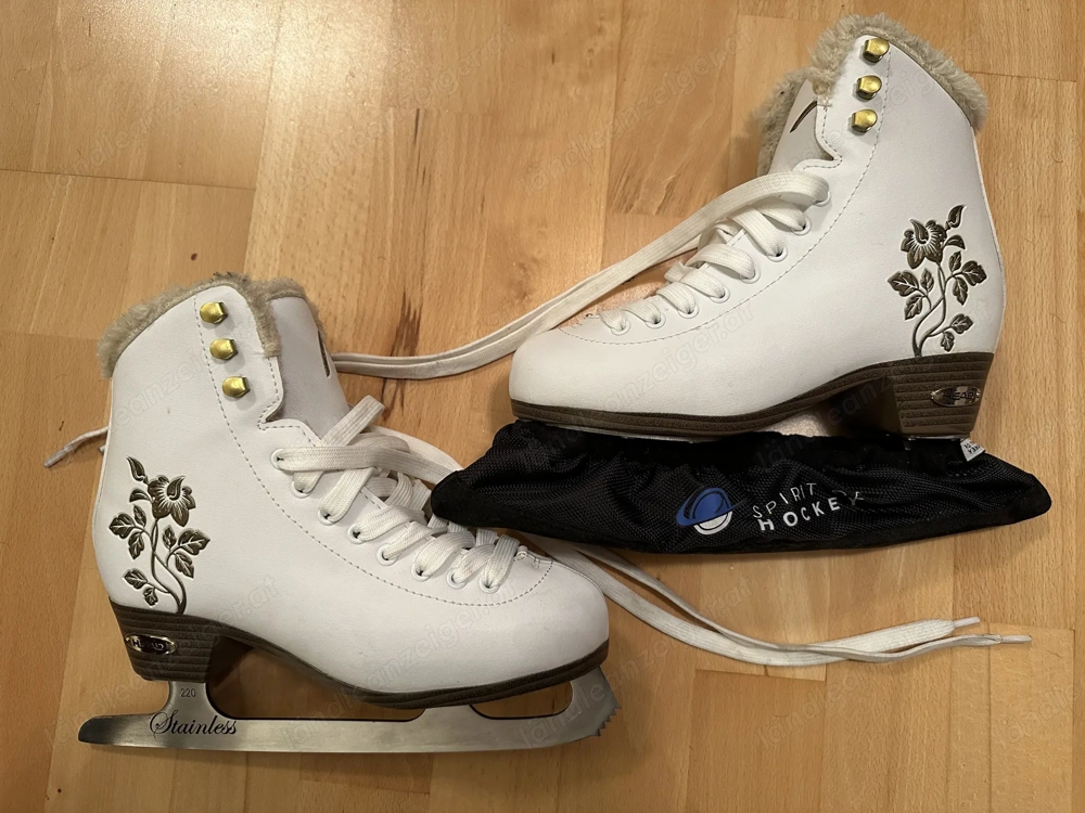 1 Paar Frauen-Mädchen-Eislaufschuhe, Größe 37, Marke HEAD, weiß, innen gefüttert, inkl. Schützer.
