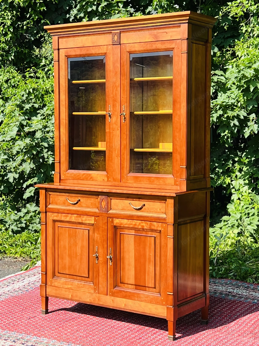 Biedermeier Vitrine Bücherschrank Kirschbaum Grange