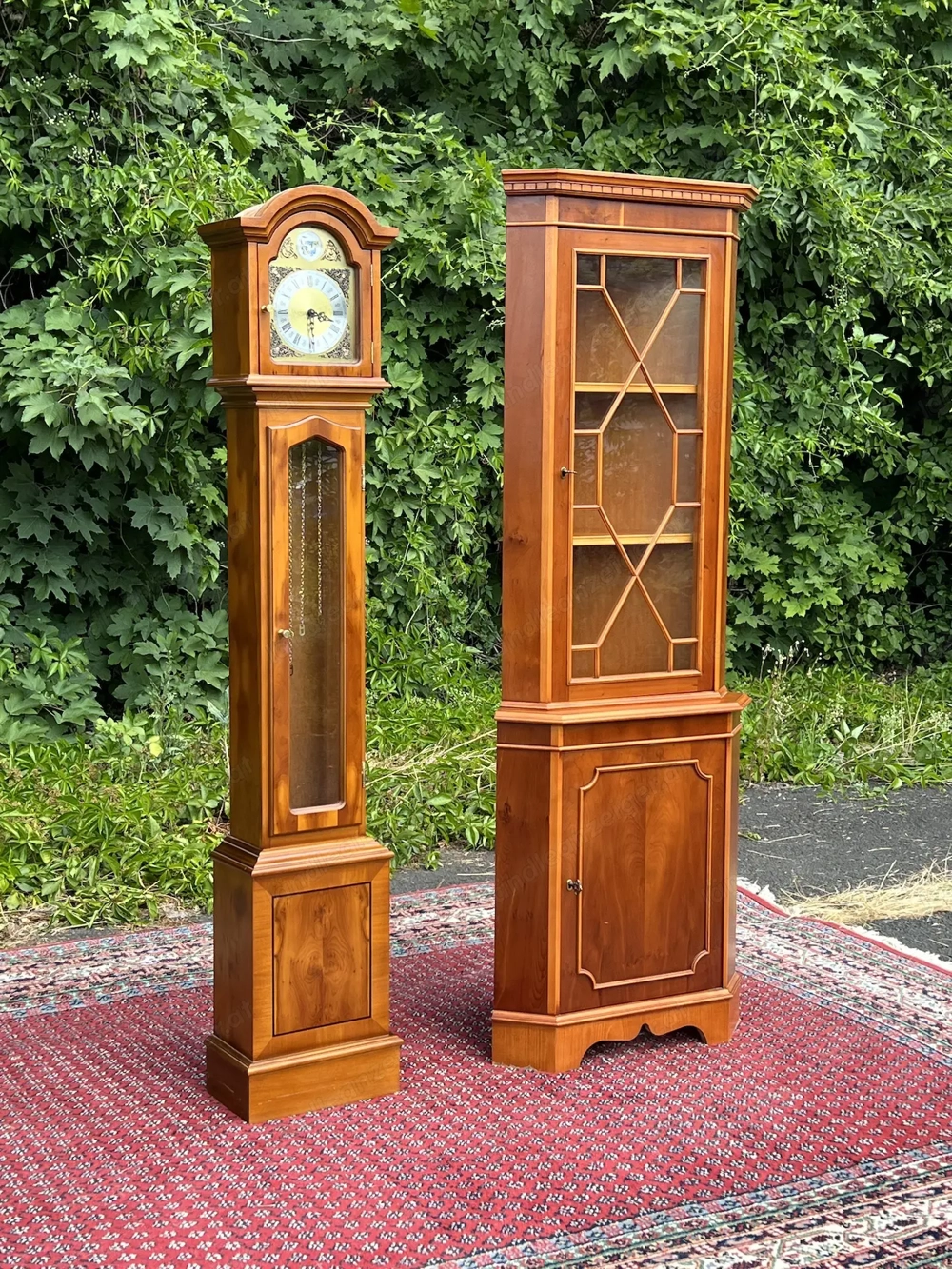 Biedermeier Standuhr Stilmöbel Uhr Barock Vitrine Eckvitrine Eibe England