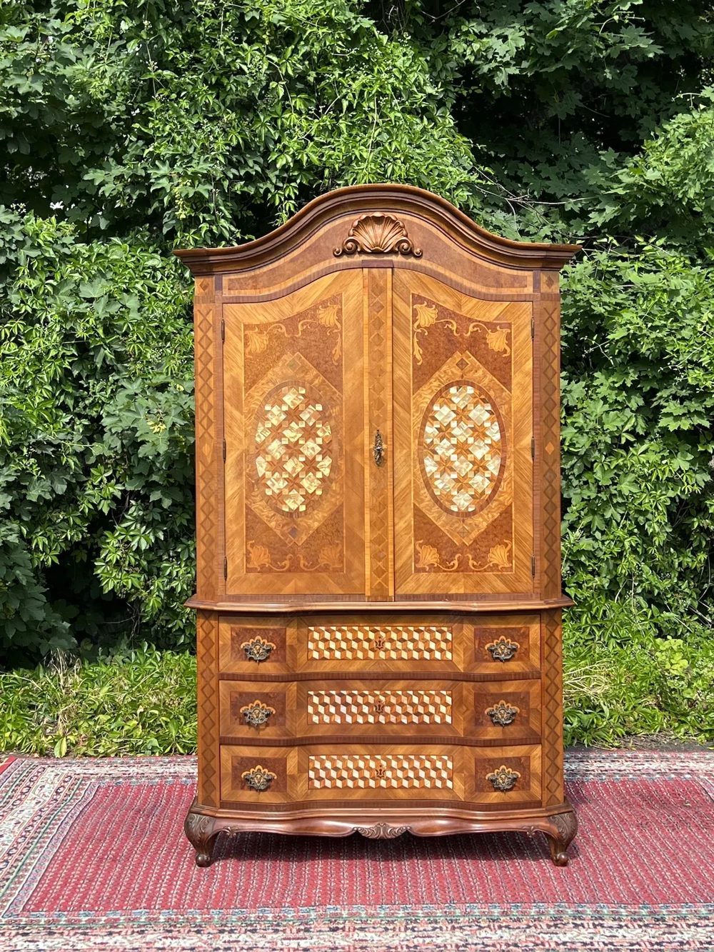 Barock Vitrine Rokoko Eckvitrine Eckschrank Biedermeier Gründerzeit Empire Schrank