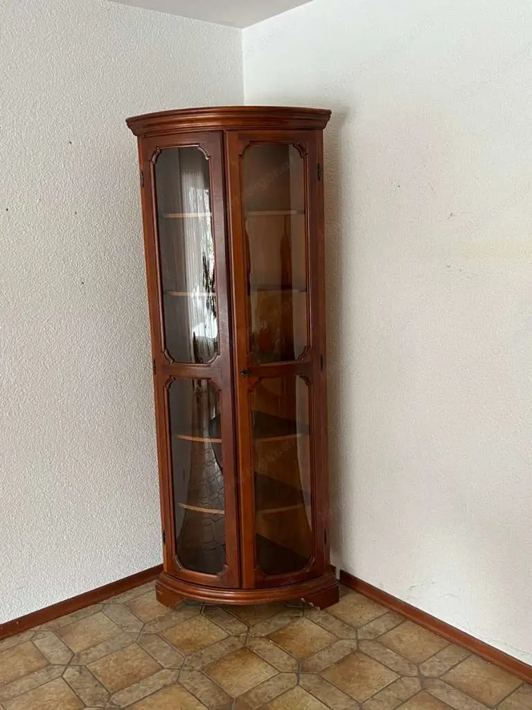 Biedermeier Vitrine Eckvitrine Schrank Gründerzeit Bauernschrank Nussbaum Barock Louis XV Empire Sti