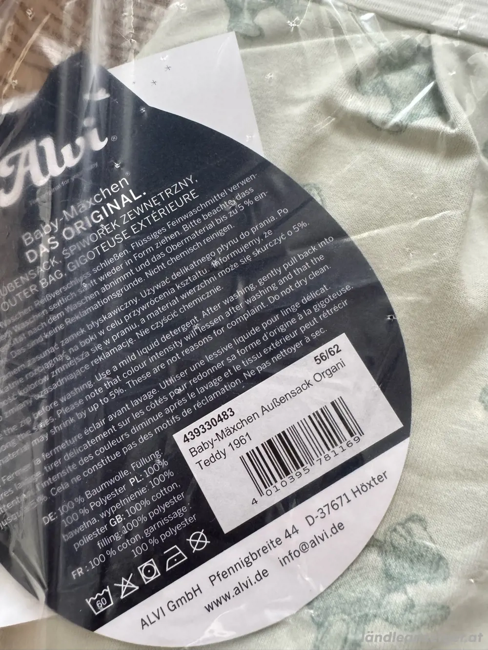 Alvi Baby Mäxchen Aussensack Gr. 56 62 - Originalverpackt