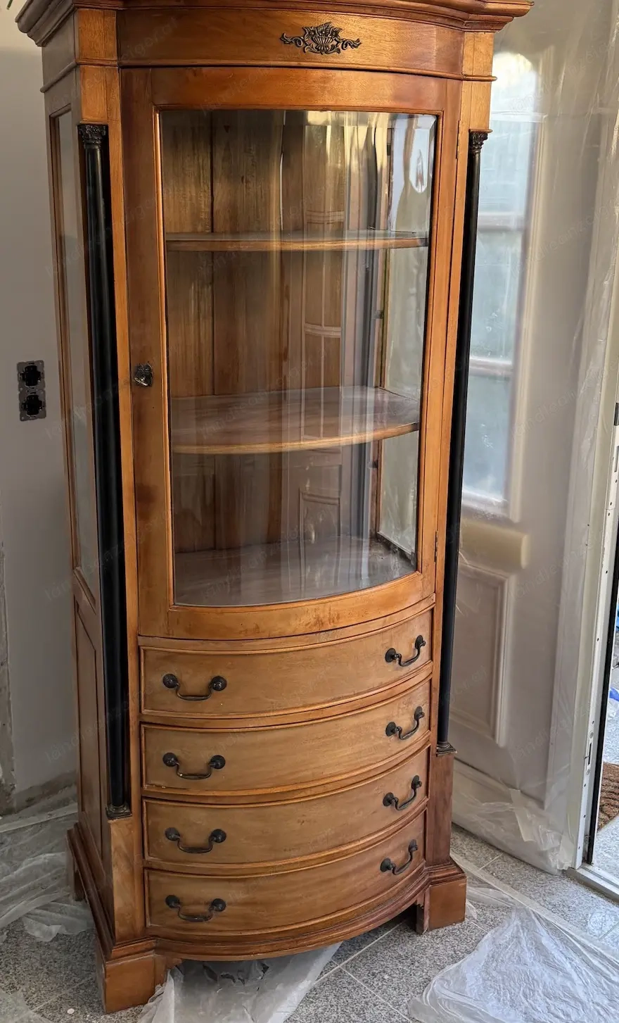 Biedermeier Vitrine Stilmöbel Massivholz Lieferung möglich