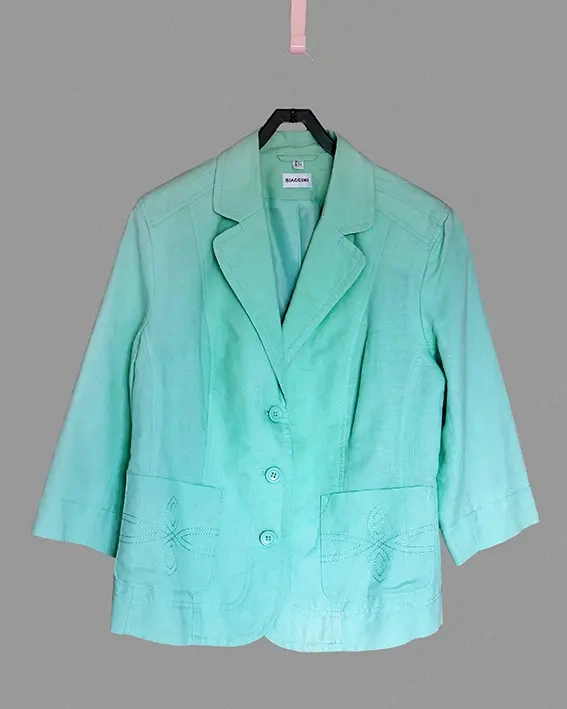 Blazer Gr. 42, mit 3 4 Ärmel, Damenjacke, Jacke, lindgrün, grün  