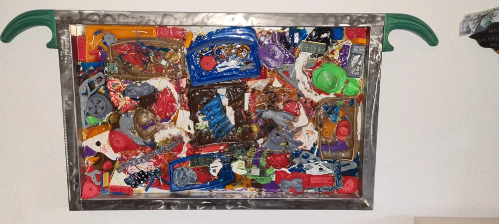 Bild in Edelstahl Rahmen  53x82cm aus 3d druck und PCB Resten