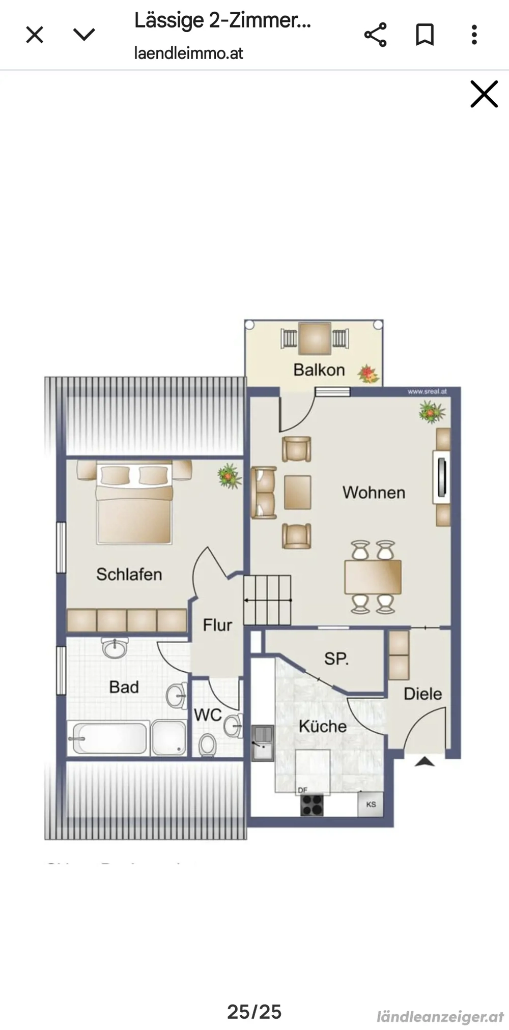 2 Zi.Wohnung, Carport, Balkon, Garten