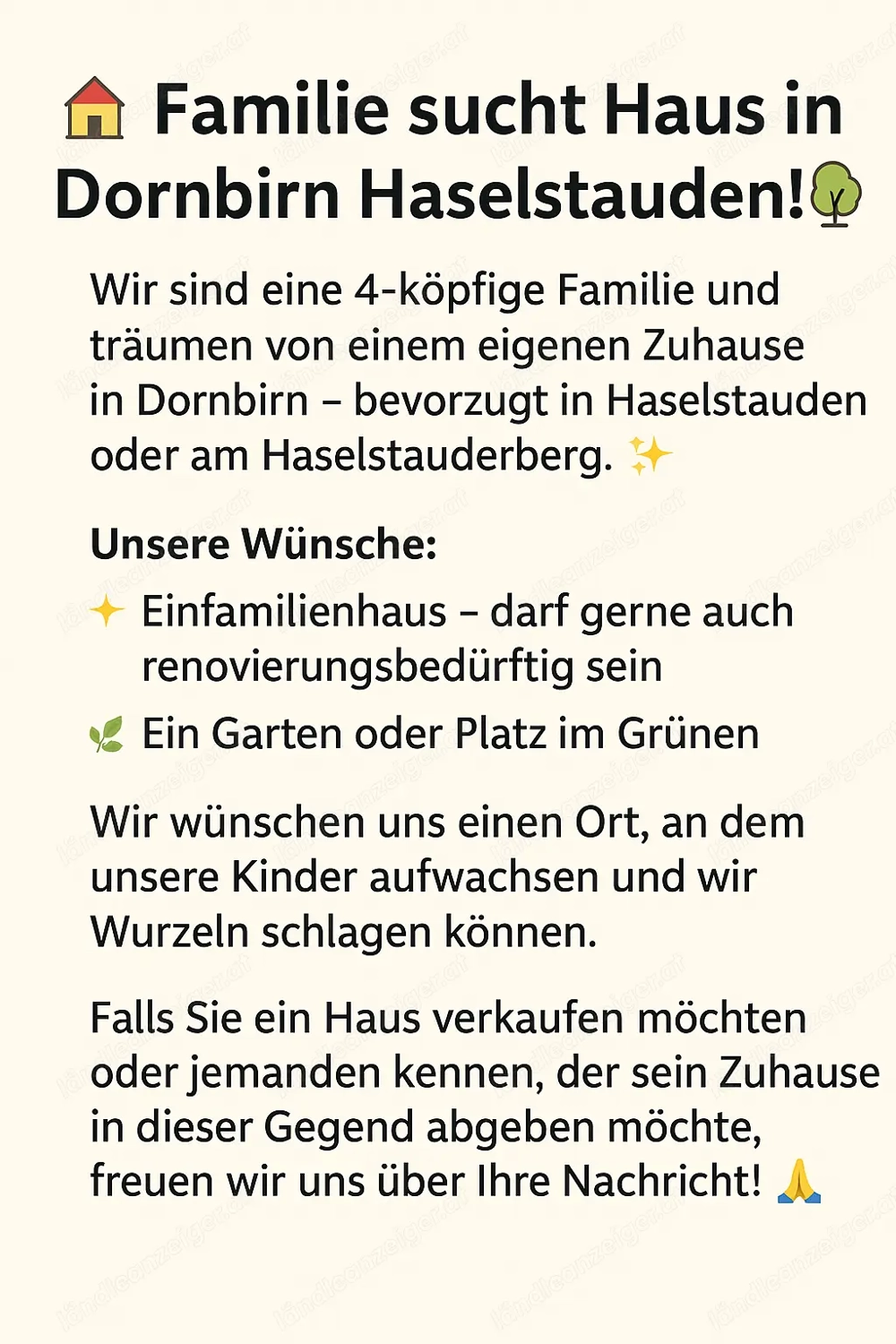 Einfamilienhaus zum kaufen gesucht