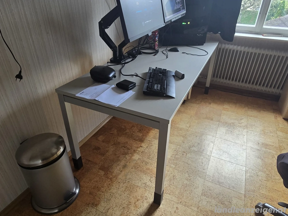 Schreibtisch   Bürotisch 200x80 Höhenverstellbar mit Kabelwanne& pc halterung