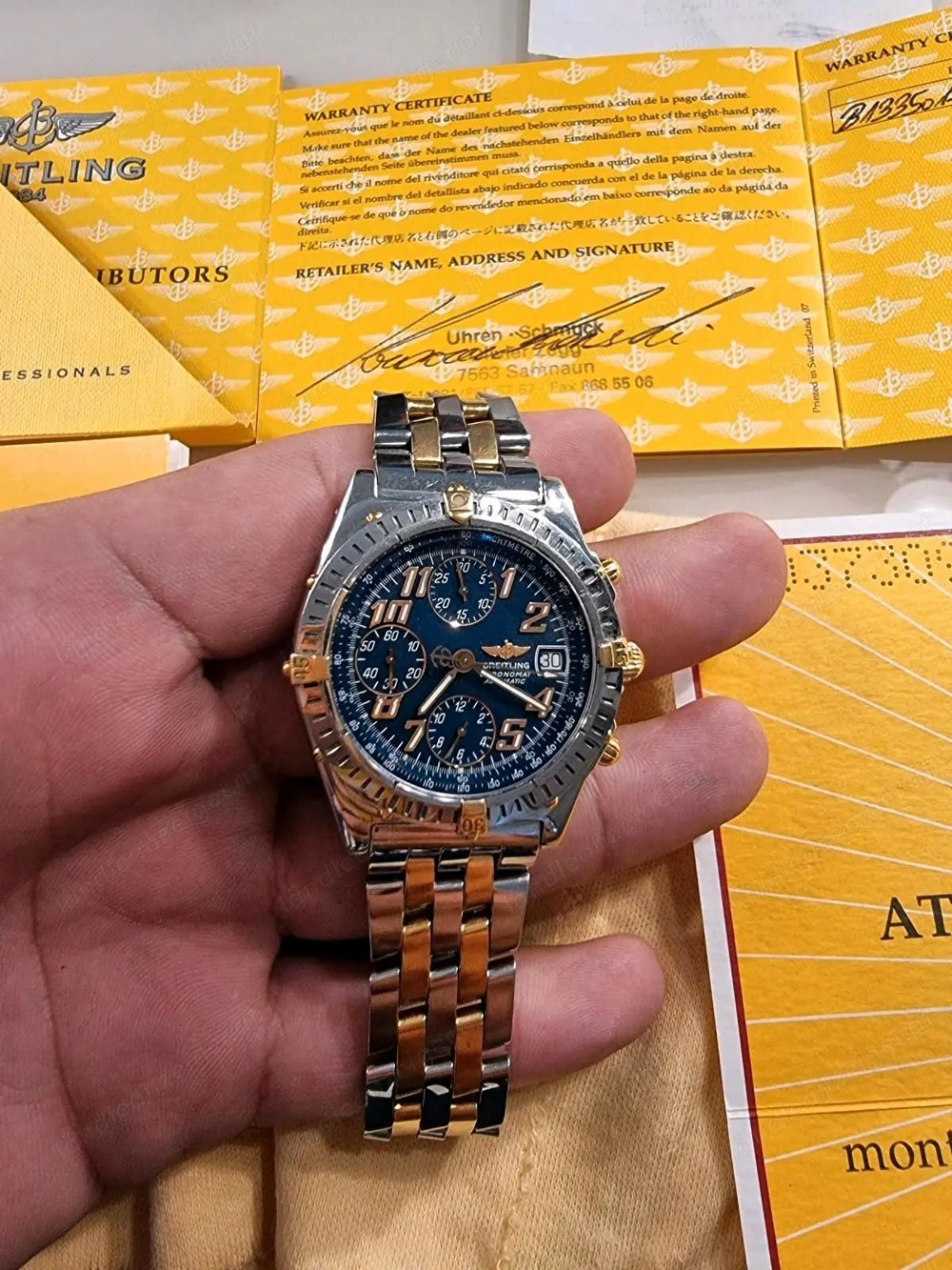 Breitling Chronomat b13350 Pilotband 18k Gold fullset