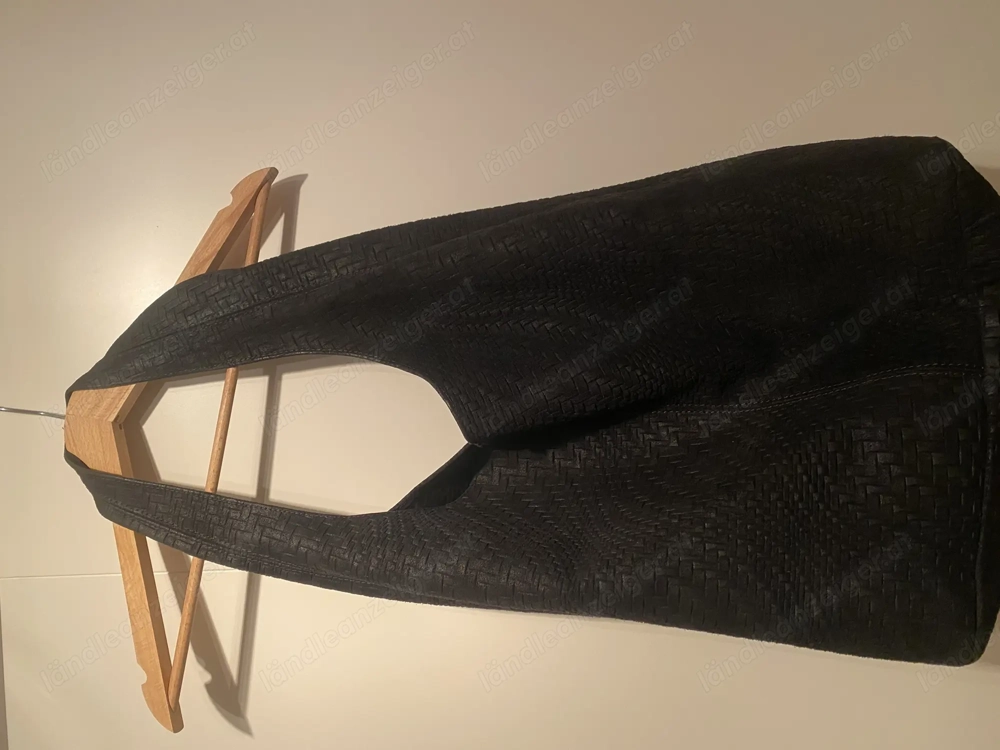 Leder Handtasche schwarz