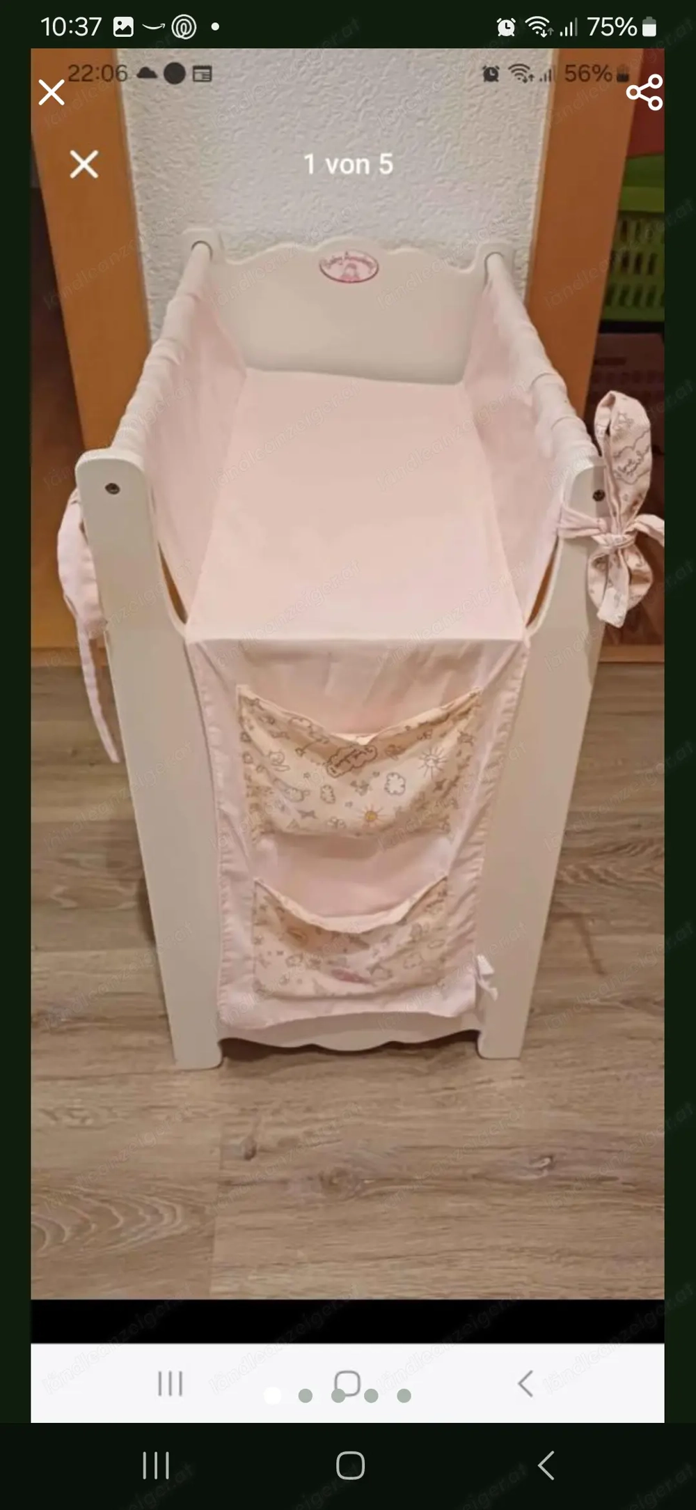 Baby Anabell Puppenwickeltisch Kleiderkasten aus Holz