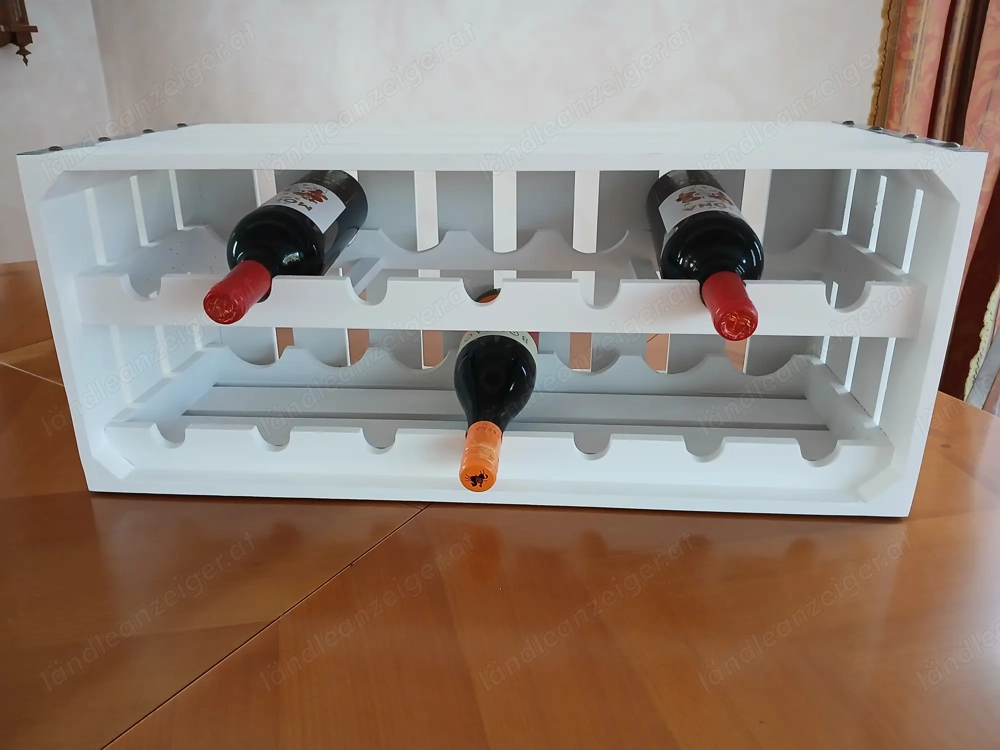 Weinregal echt Holz weiß, auch für Wandmontage , bis 14 Flaschen, NEU  anstatt 119,- nur  Euro 45,-